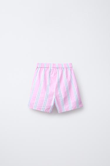 6-14 YEARS/ STRIPED SHIRT AND BERMUDA PYJAMAS - Pink by Zara - Image 4