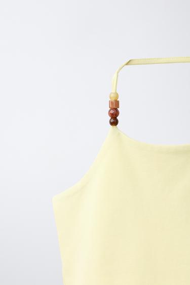 TOP HALTER FANTAISIE - Jaune de Zara - Image 2