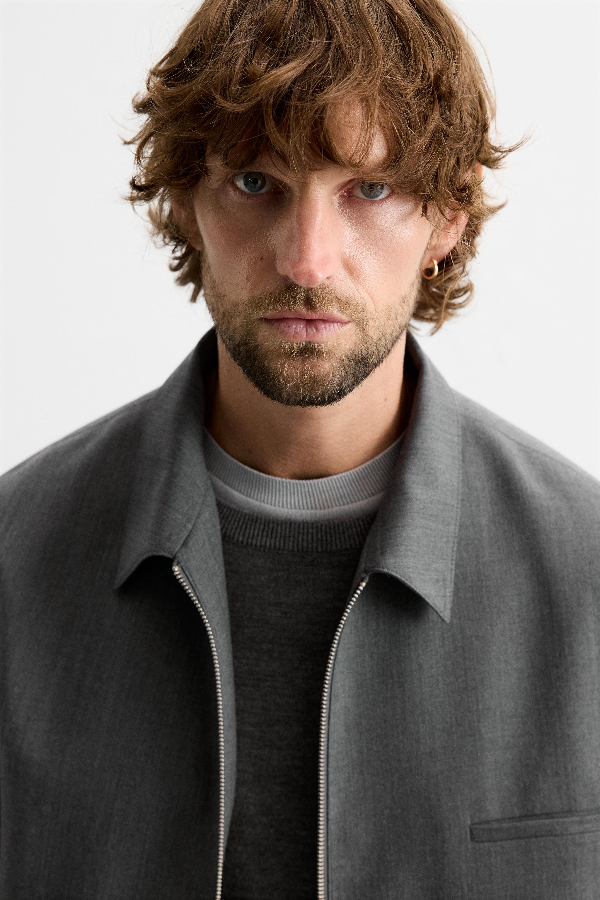 CROPPED FIT JACKET LIMITED EDITION - Gray | ZARA United States