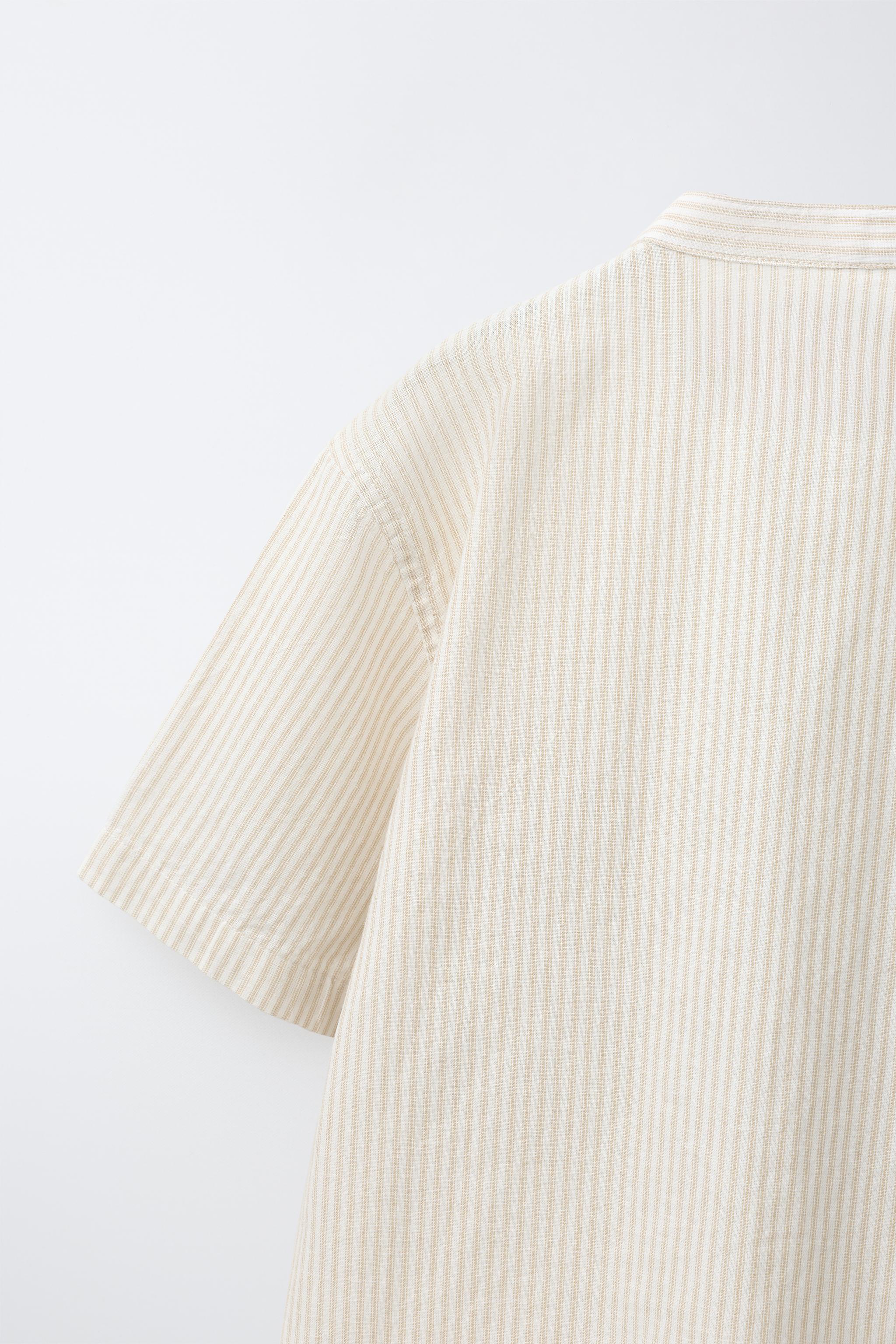 STRIPED COTTON LINEN SHIRT