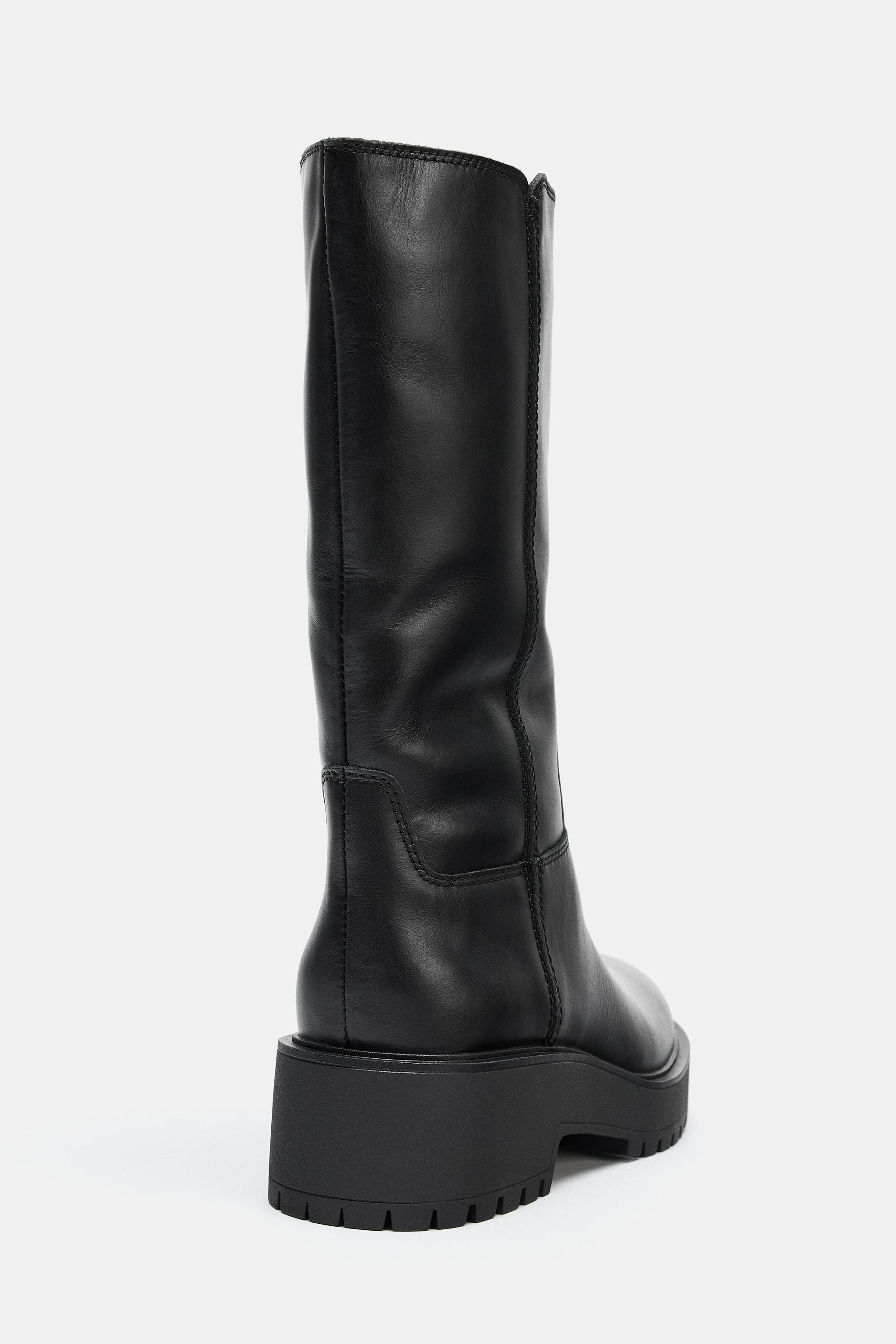 WATER REPELLENT LEATHER BOOTS WITH LUG SOLES