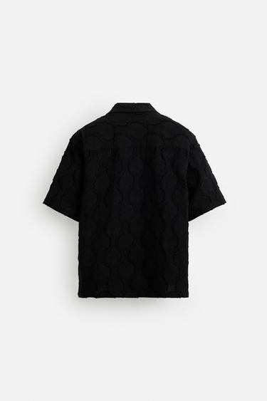 CHEMISE JACQUARD TEXTURÉE - Noir de Zara - Image 7