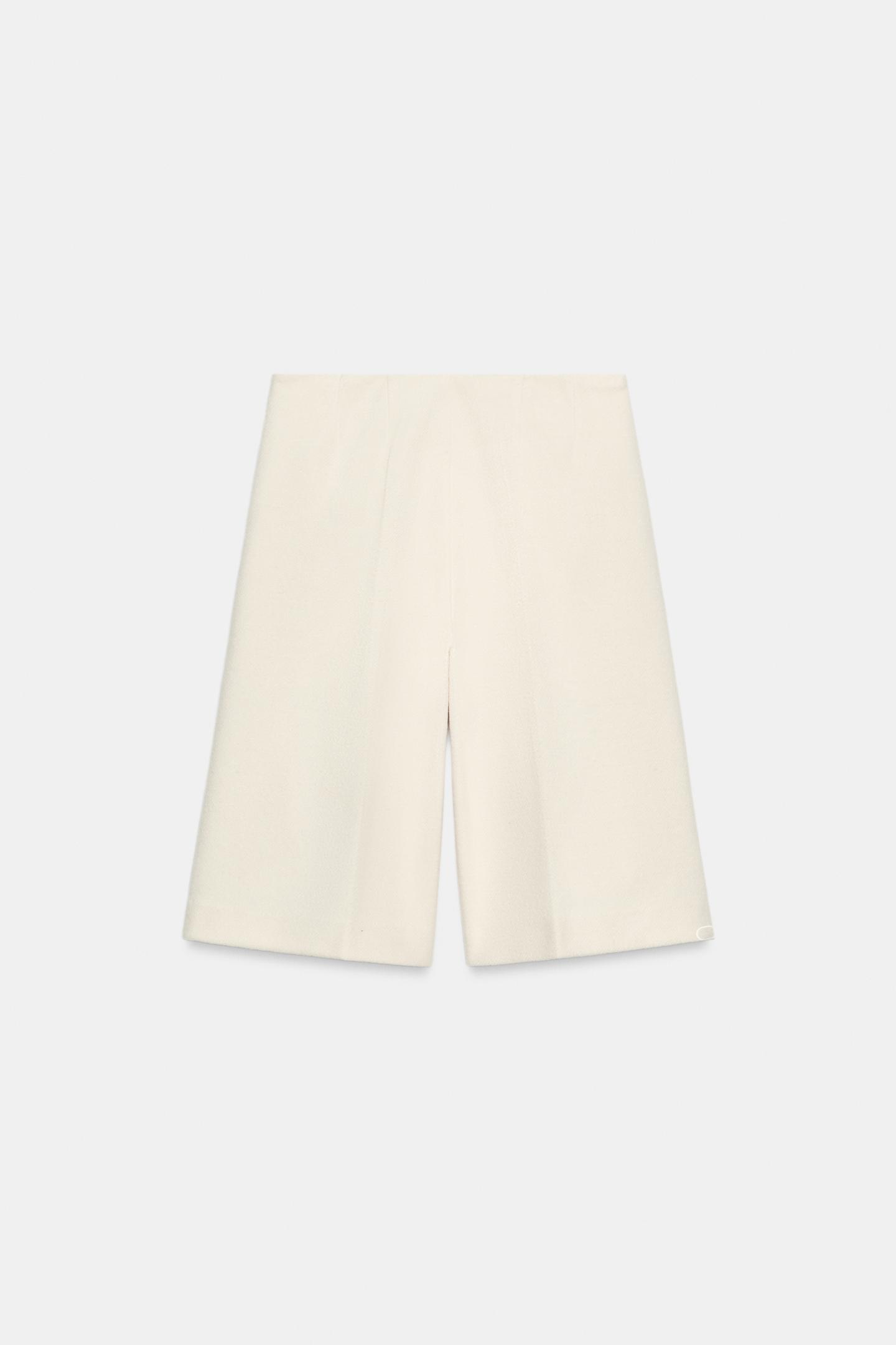 Женские шорты Zara Wool-Blend Bermuda, цвет: Экрю — фото 6
