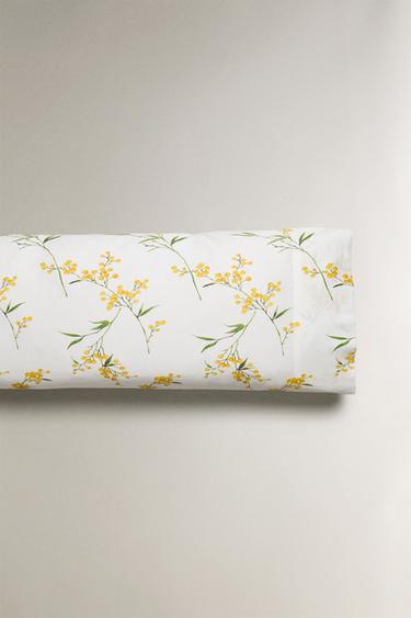 TAIE D’OREILLER SATIN IMPRIMÉ MIMOSA - Blanc cassé de Zara - Image 4