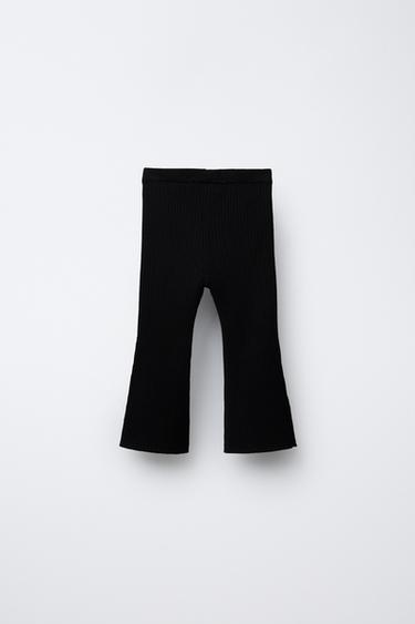 FLARE KNIT LEGGINGS - Black by Zara - Image 1
