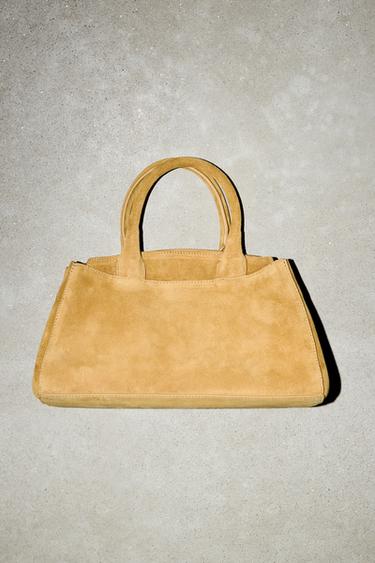 SPLIT SUEDE MINI CITY BAG - Yellow by Zara