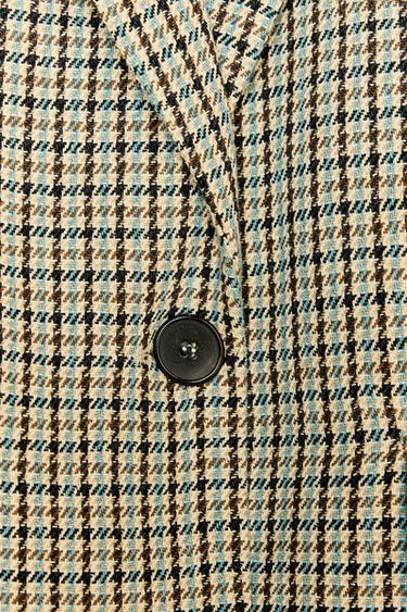 STRAIGHT FIT HOUNDSTOOTH BLAZER - Beige-brown by Zara - Image 5