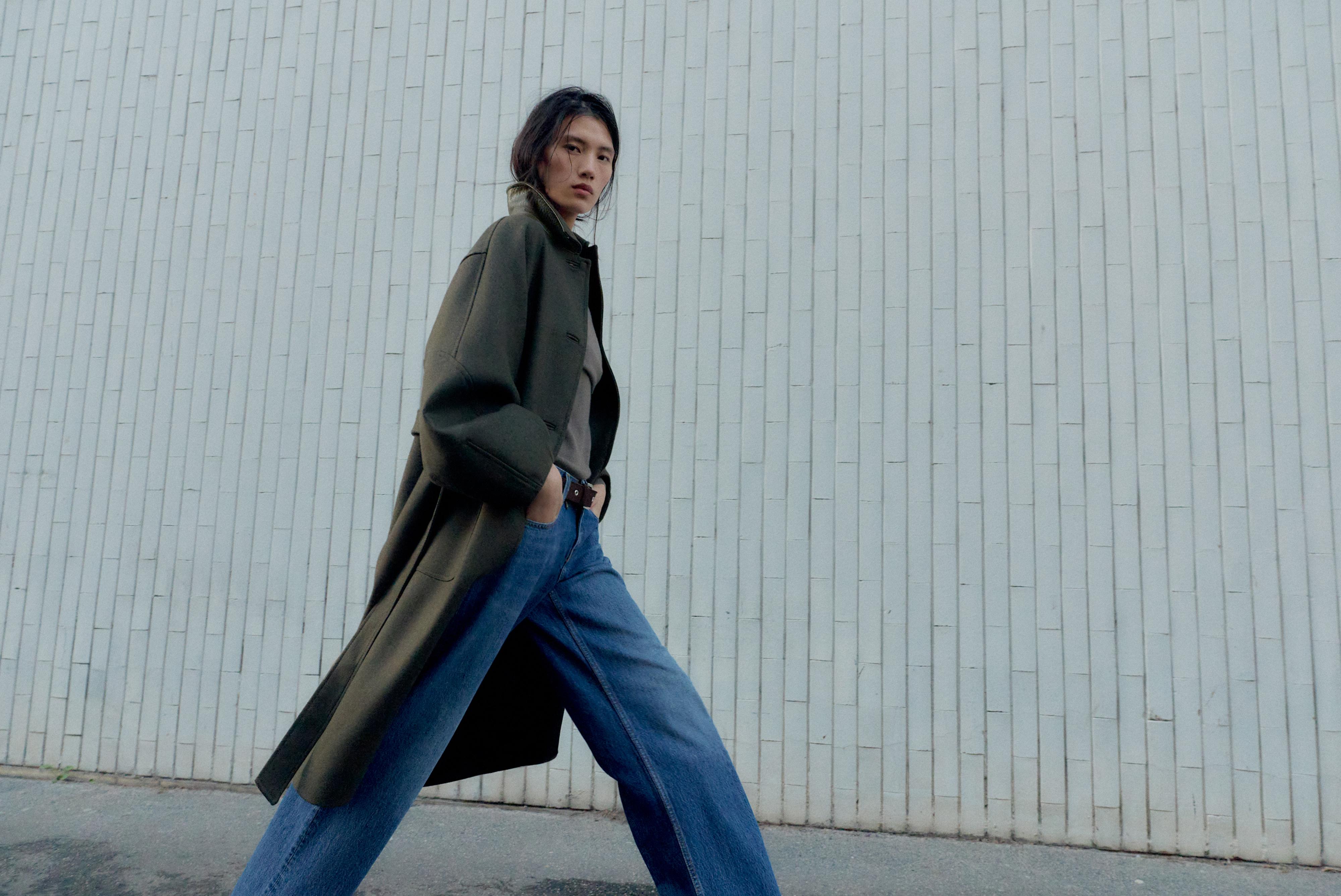 Zara ウール ダブルブレストコート 黒 SS(JP5~7) ウールコート