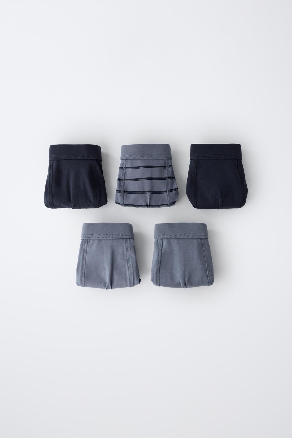 Zara 6-14 yaş/ beş ədəd zolaqlı və düz boxer paketi