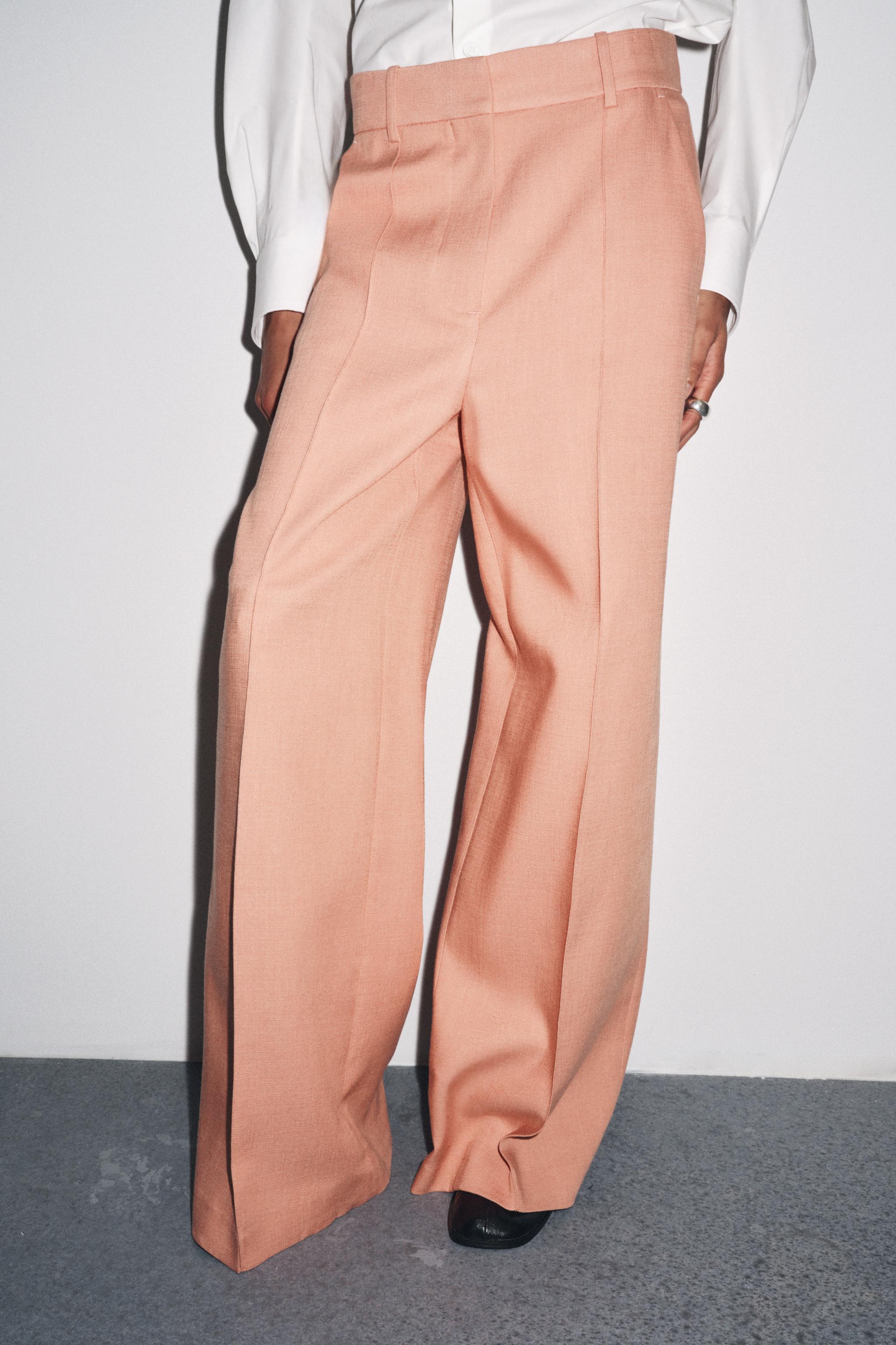 ☆ドイツ発*ZARA*新作*インターロックフレアパンツ/PINK☆ インターロックステッチフレアパンツ - エクリュ | ZARA Japan