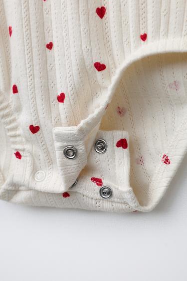 HEART PRINT BODYSUIT AND LEGGINGS SET - Ecru by Zara - Image 3