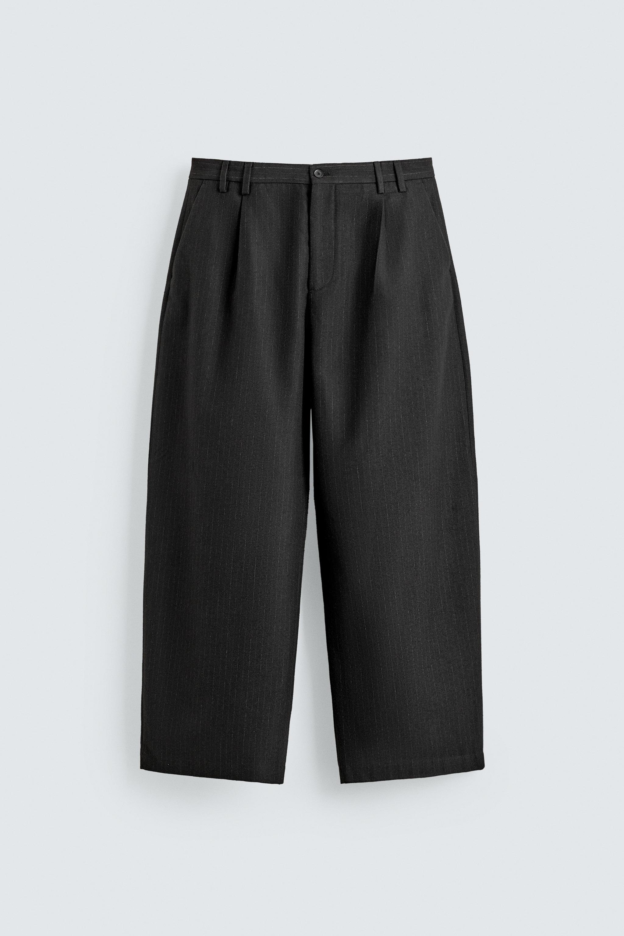 PINSTRIPE SUIT PLEATED PANTS