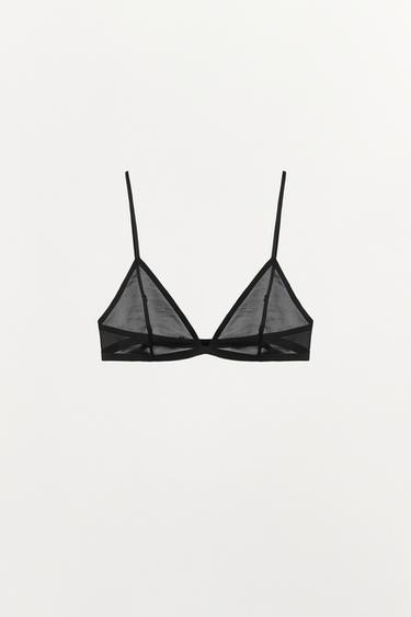 TRIANGLE BRALETTE WITH POLYAMIDE - Black by Zara