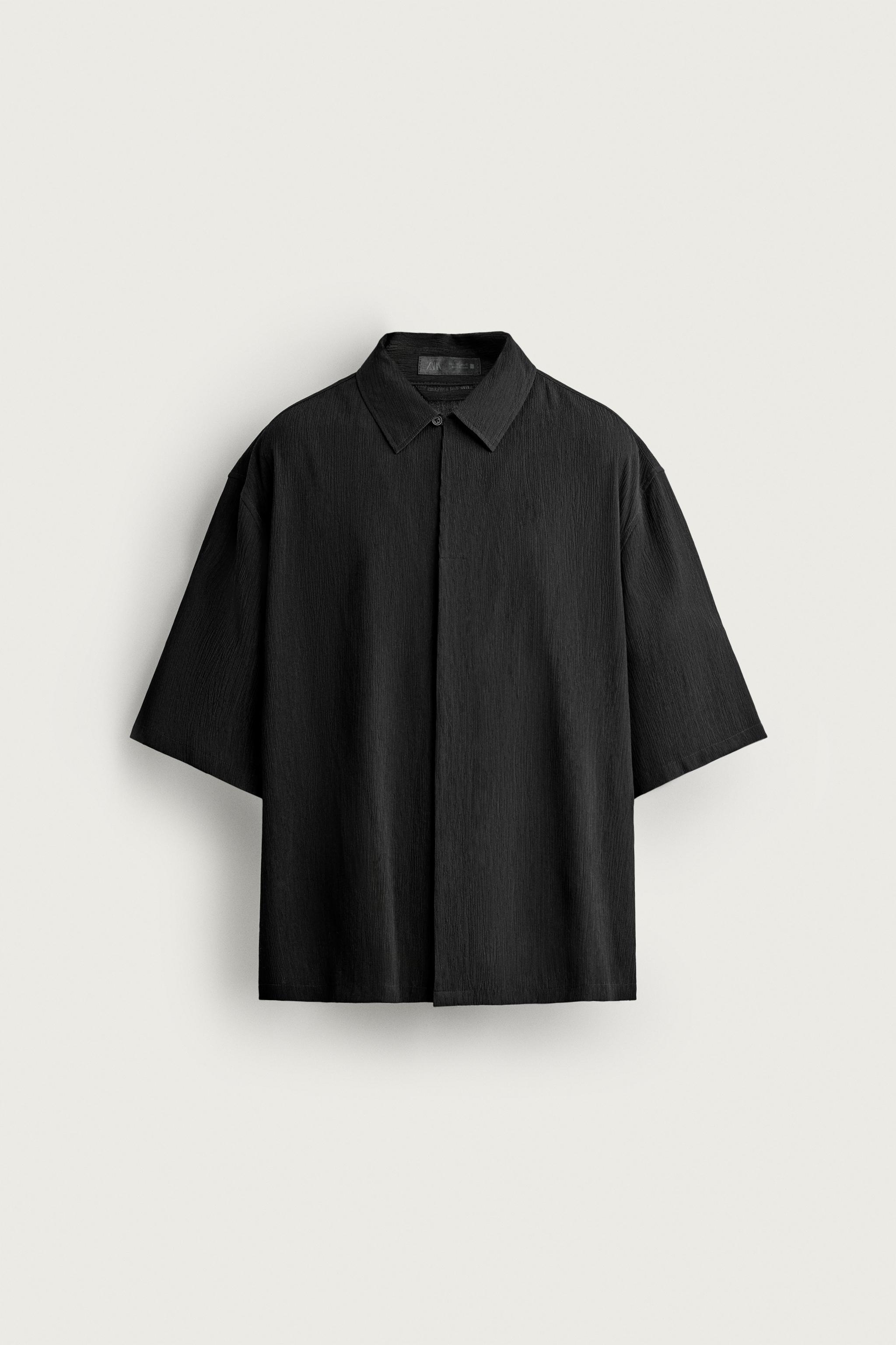 SolAbbey TEXTURED BOXY FIT SHIRT - Black | ZARA United States