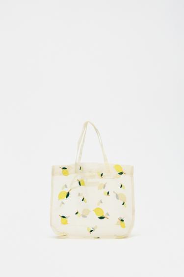 Zara 刺繡布料手拿包 - 黃色