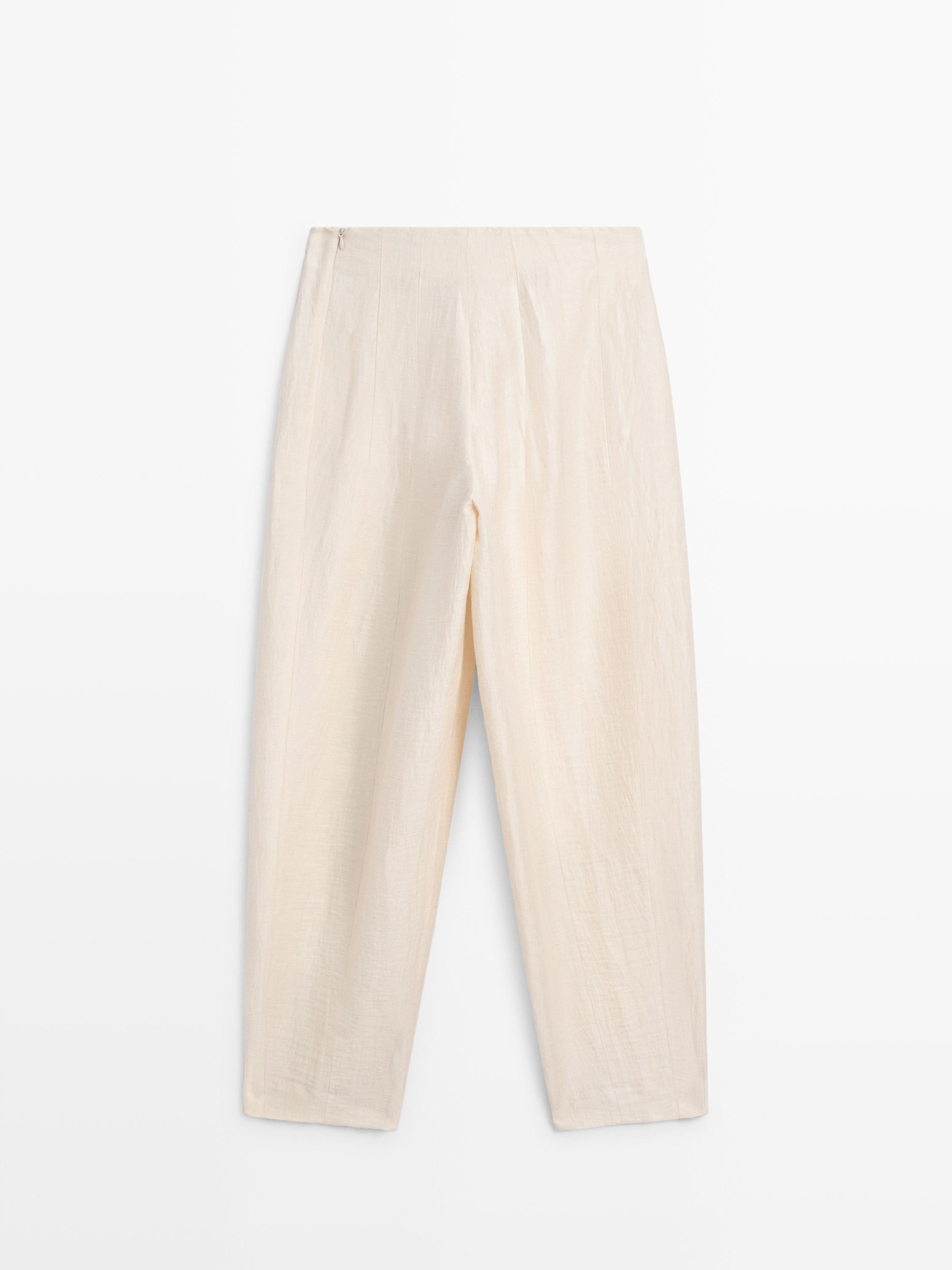 Linen blend sarouel trousers