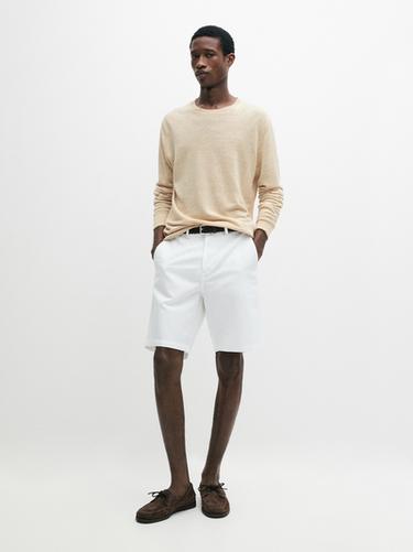 Zara Linen blend Bermuda shorts - White - Image 0