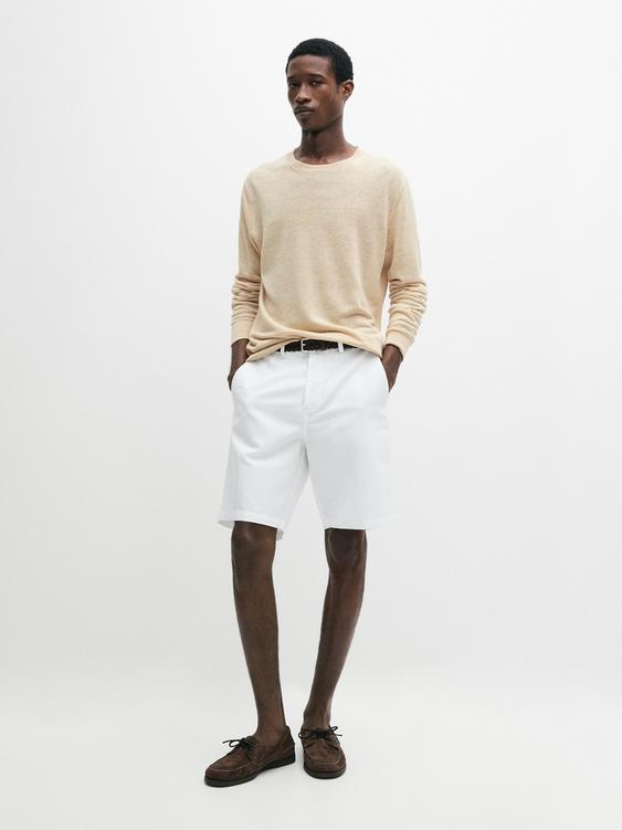 Linen blend Bermuda shorts from Zara - $130