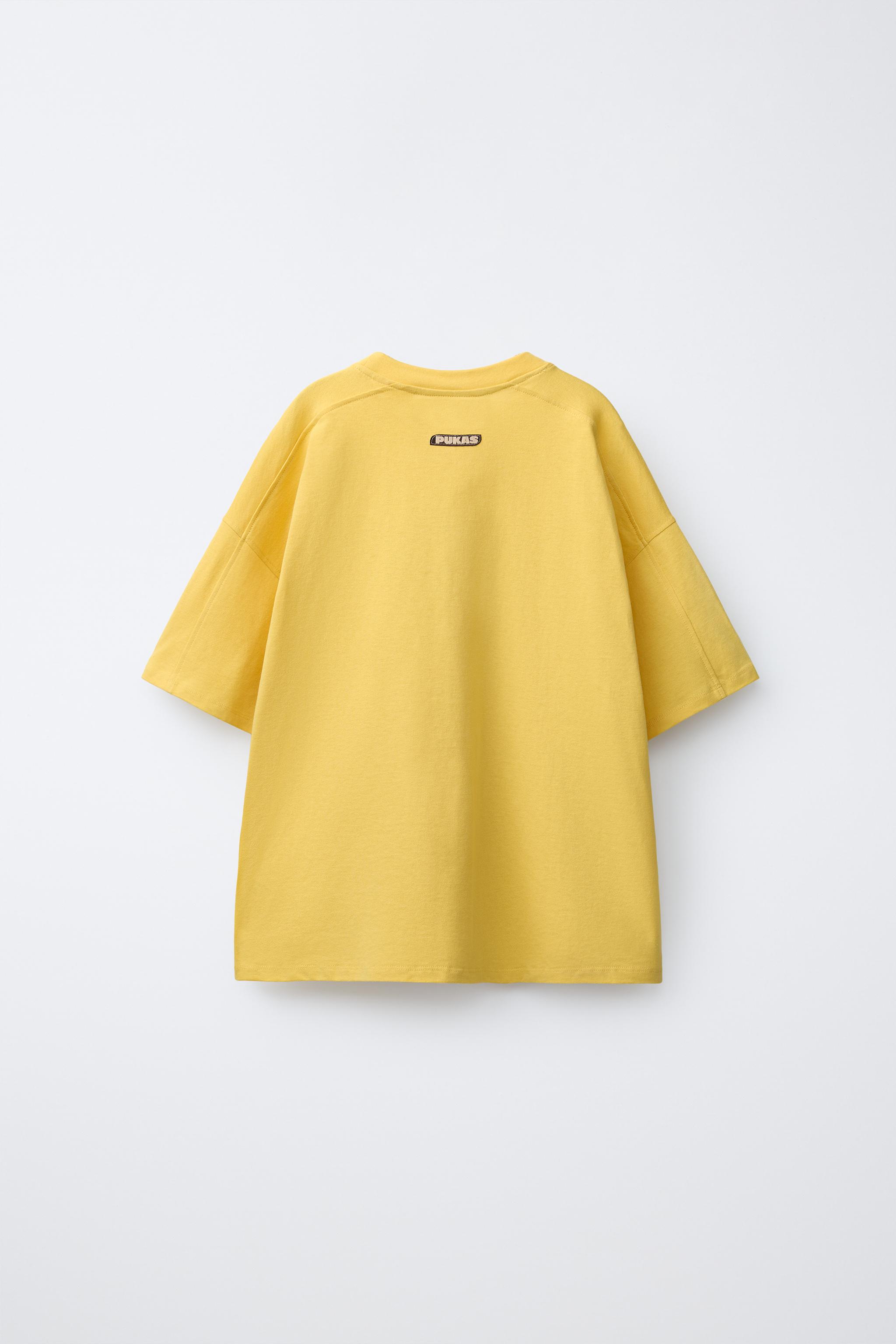 PUKAS SURF TEXT T-SHIRT - Yellow | ZARA United States