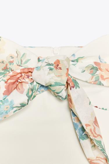 SHORT PRINTED SCARF DRESS - White by Zara - Image 7