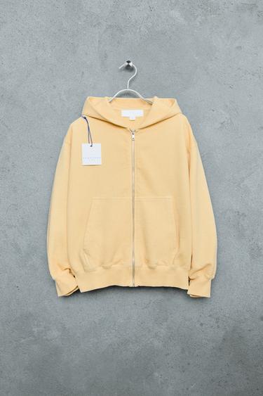STORIESZ - SWEAT ZIPPÉ RELAXED MEDIUM WEIGHT - Jaune clair de Zara - Image 0