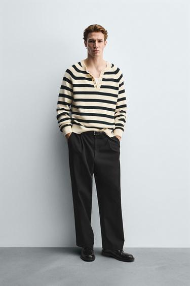 STRIPED HENLEY SWEATER - Stripes by Zara - Image 0