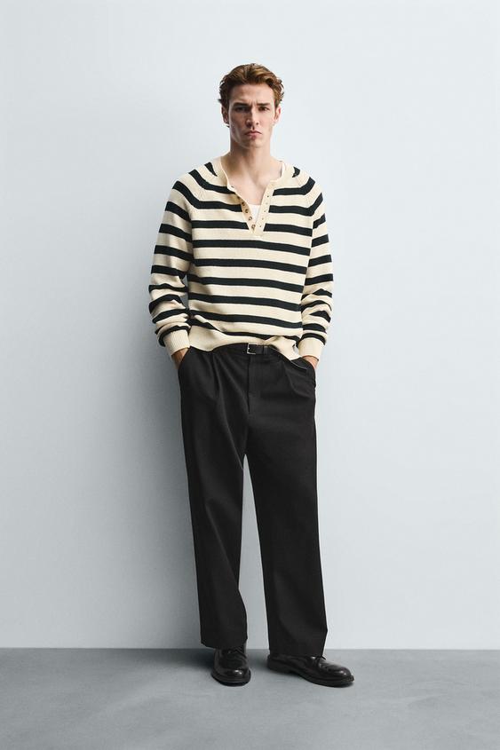 STRIPED BAKER COLLAR JUMPER