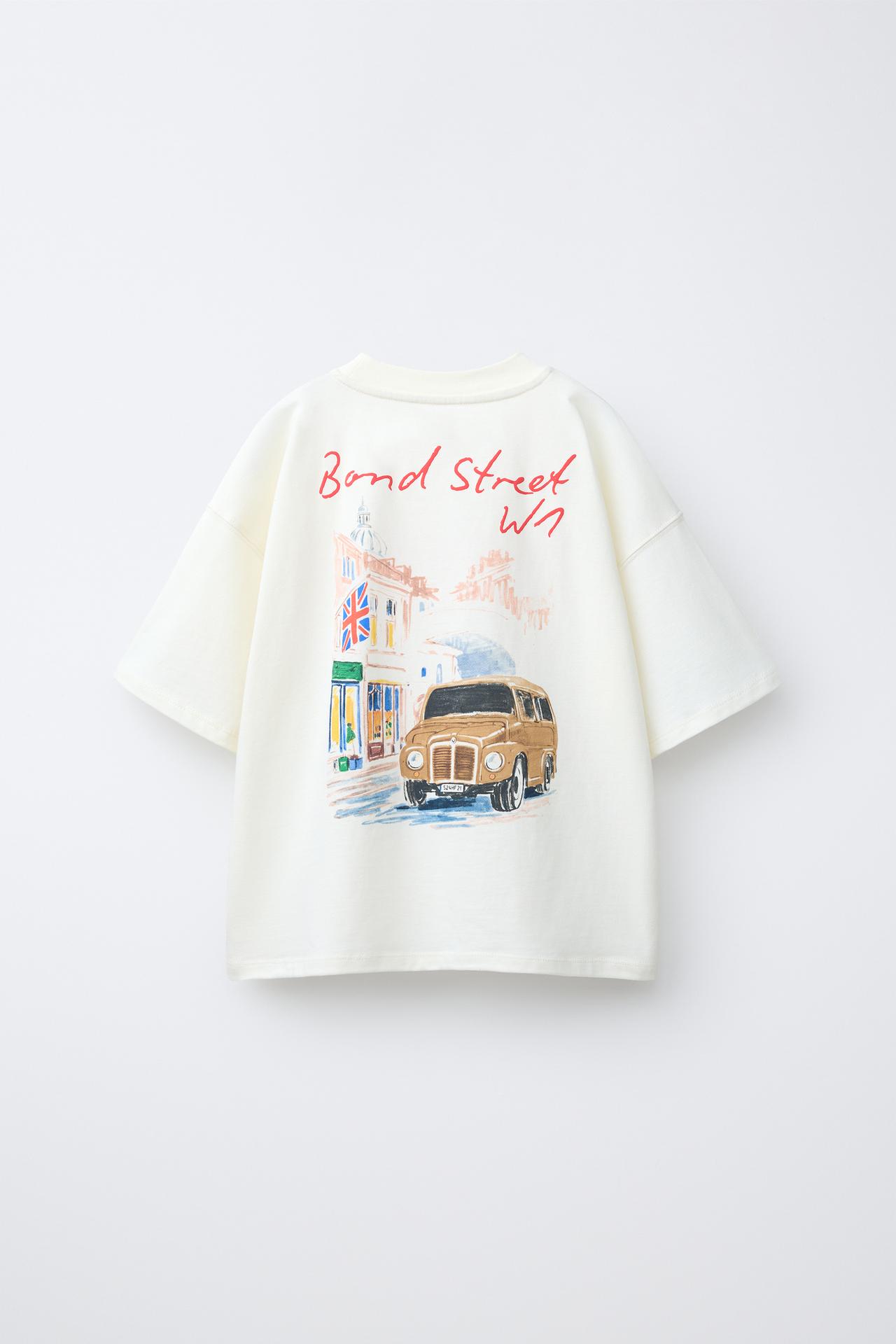 SLOGAN AND PRINT T-SHIRT — Ecru