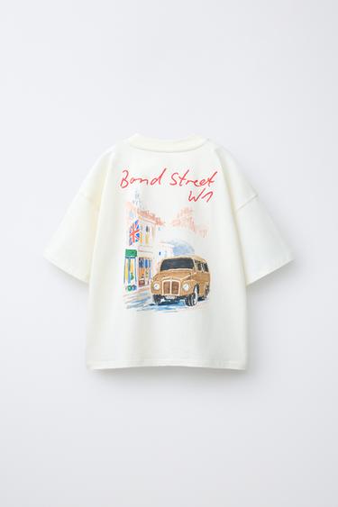 SLOGAN AND PRINT T-SHIRT - Ecru by Zara