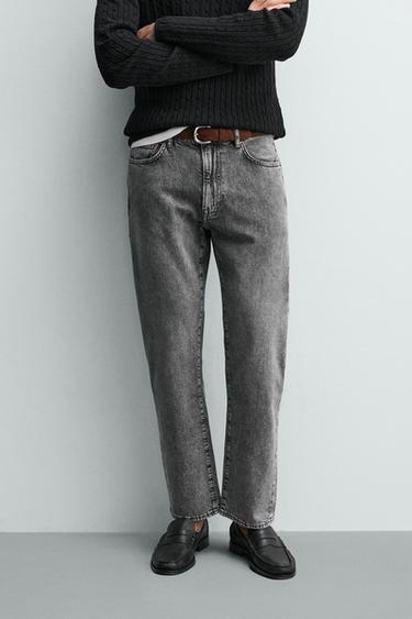 Zara LIGHTWEIGHT REGULAR FIT JEANS - Gray