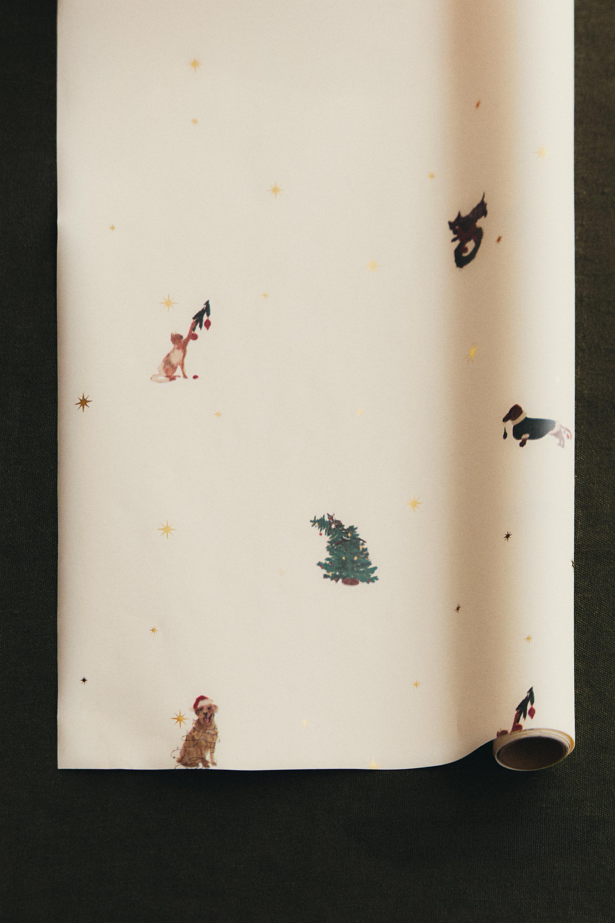 DOG CHRISTMAS GIFT WRAPPING PAPER