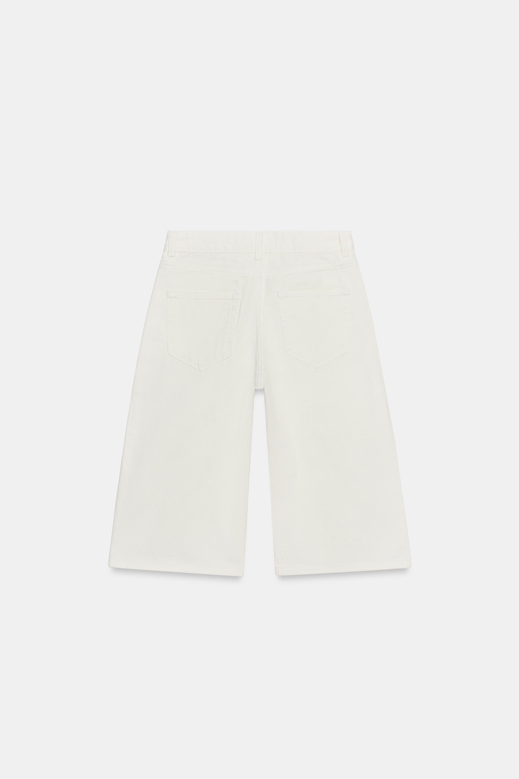Zara ZW COLLECTION ORTA BEL DENIM BERMUDA görsel 6