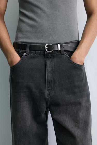FLARE FIT JEANS WITH ZIPS - Charcoal by Zara