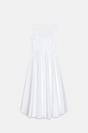 VOLUMINOUS TRENCH MIDI DRESS - White by Zara - Image 2