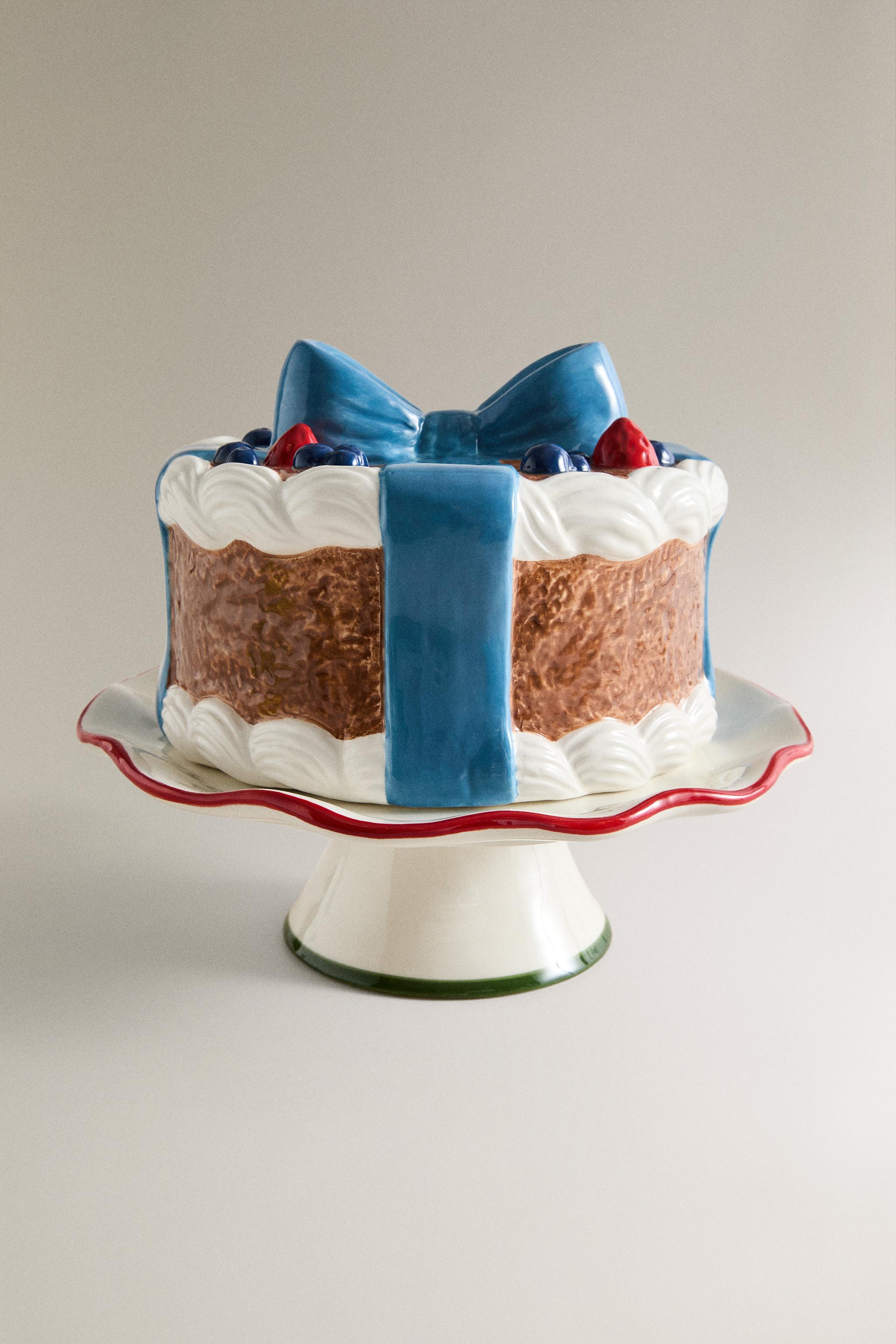 CERAMIC CHRISTMAS CAKE DISH