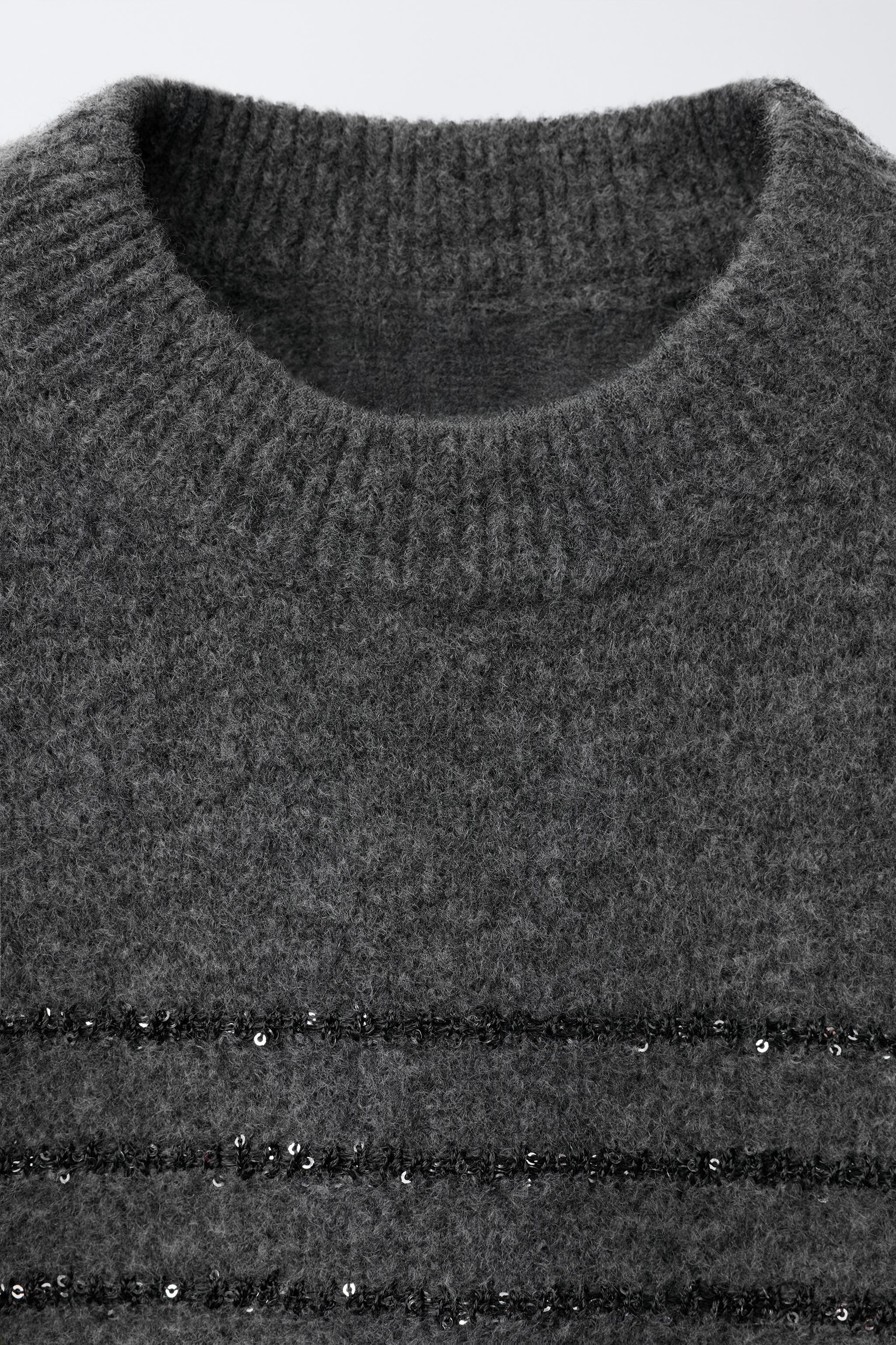 STRIPED SEQUIN KNIT SWEATER