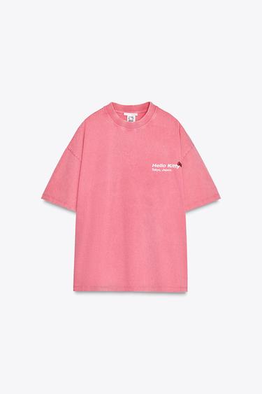 HELLO KITTY © 2025 SANRIO WASHED EFFECT T-SHIRT - Pink by Zara