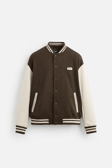 CAZADORA BOMBER EFECTO ANTE - Marrón de Zara