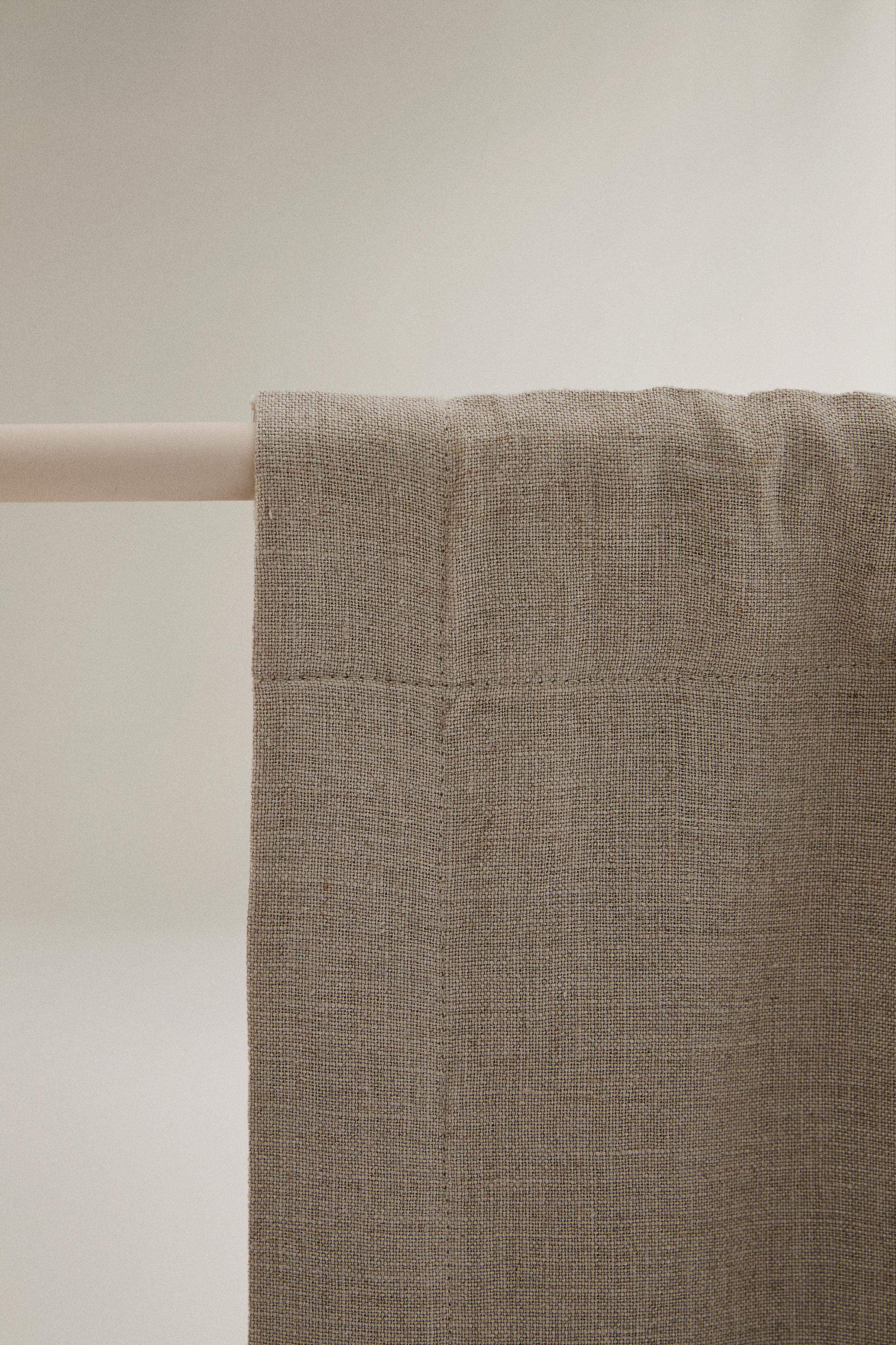HIGH FILTRATION LINEN CURTAIN — Light beige