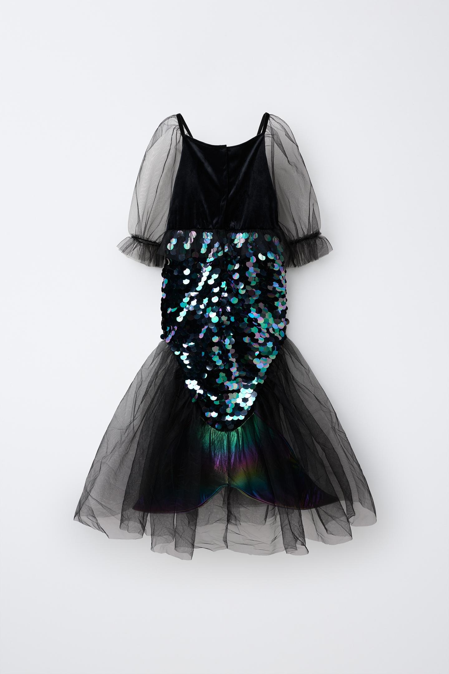 Детское платье Zara Sequin Mermaid Dress Costume, цвет: Чёрный — фото 2