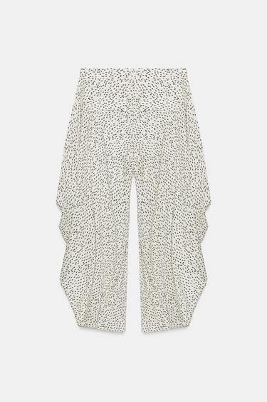 PANTALON IMPRIMÉ DRAPÉ ZW COLLECTION - Écru / Noir de Zara - Image 7