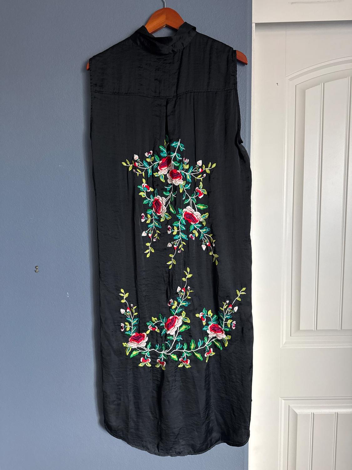 EMBROIDERED SATIN SHIRT - Image 2