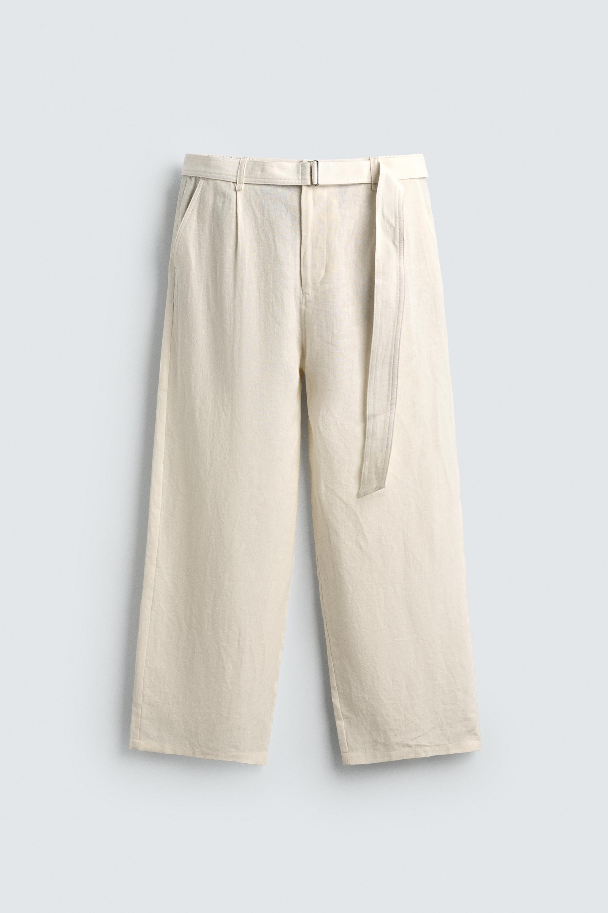 PANTALON RELAXED FIT 100% LIN AVEC CEINTURE