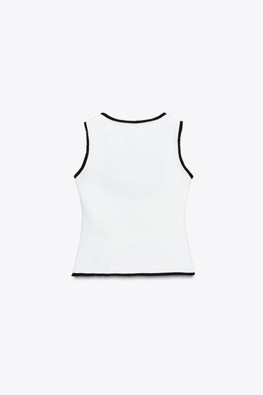 STRETCH CONTOURING WAISTCOAT TOP - White by Zara - Image 5