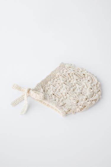 LINEN BLEND KNIT HOOD - Light beige by Zara - Image 1