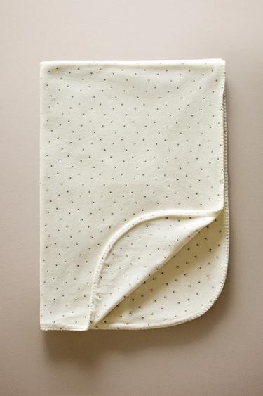 CHILDREN'S VELOUR CLOVER PRINT BLANKET - Ecru by Zara