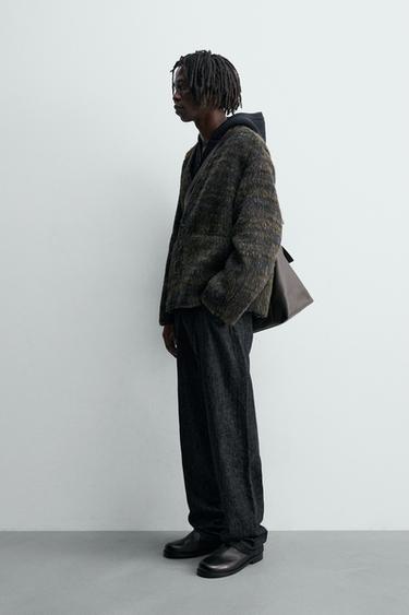 CARDIGAN EFFET FOURRURE - Bleu marine chiné de Zara - Image 3