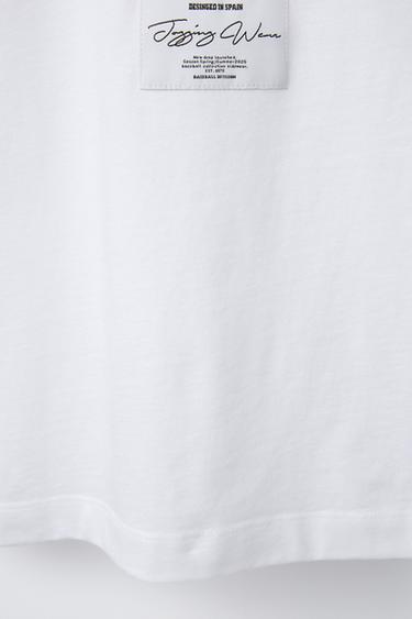 JOGGING VARSITY T-SHIRT - White by Zara - Image 3