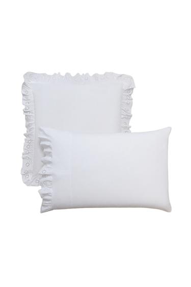 Zara RUFFLED COTTON PILLOWCASE - White