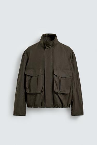 УКОРОЧЕННАЯ КУРТКА AARON LEVINE X ZARA С ЭФФЕКТОМ ВОЩЕНОЙ ТКАНИ — КОРИЧНЕВЫЙ от Zara